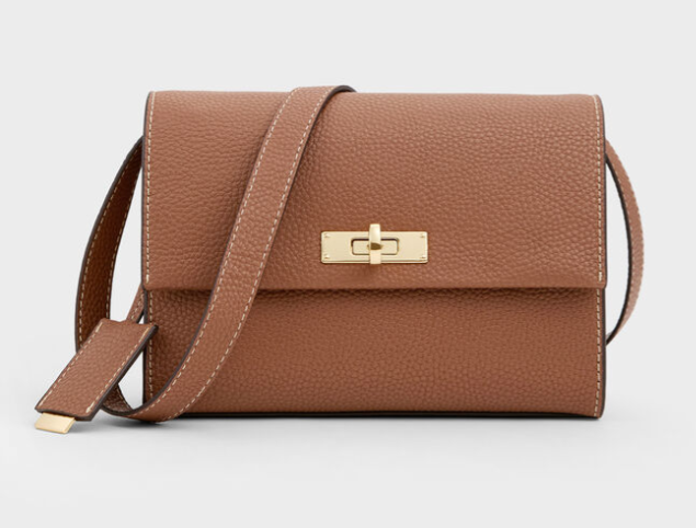 Charles & Ke*th - Chance Turn-Lock Crossbody Bag - Brown - (AD-JUL26-PTT)