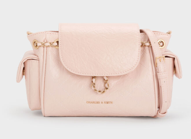 Charles & Ke*th - Duo Quilted Two-Way Front Flap Backpack - Soft Pink (AD-JUN26-PTT)