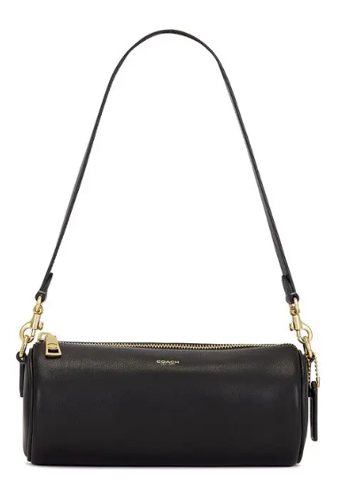 C*ACH - Natural Grain Barrel Bag - Black (AD-JUL26-IRF)