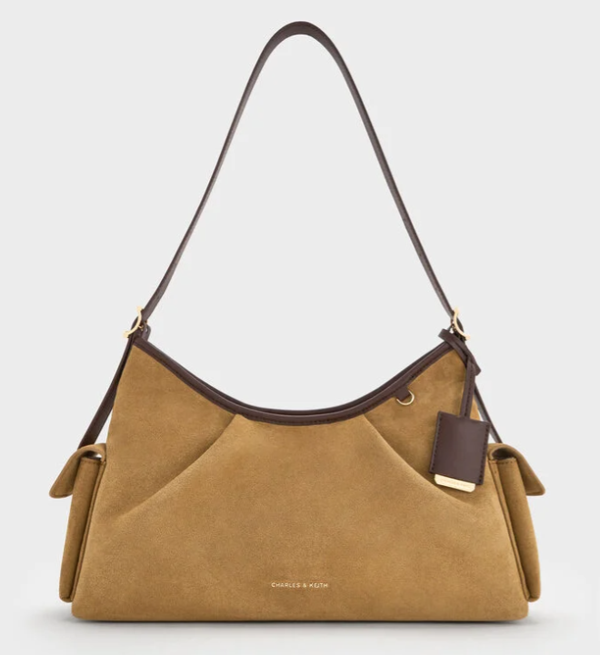 Charles & Ke*th -Women's Black Khai Side-pocket Shoulder Bag -Sahara Sand