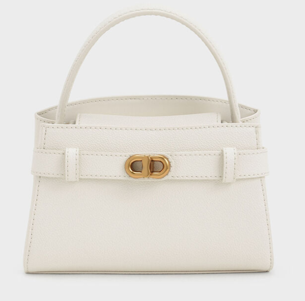 Charles & Ke*th - Aubrielle Belted Top Handle Bag - Cream (AD-MAY26-PT-RN)