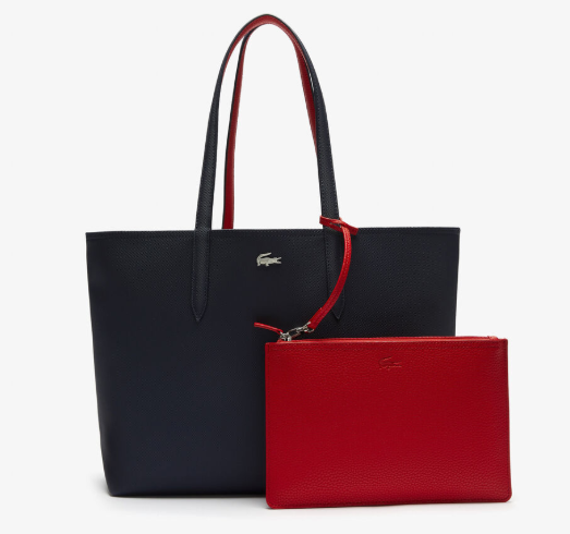 Lacost* - Women's Anna Reversible Tote & Pouch - Black/Red (AD-July)