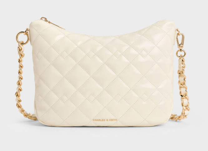 Charles & Ke*th - Duo Quilted Slouchy Hobo Bag - White (AD-NOV-LT)