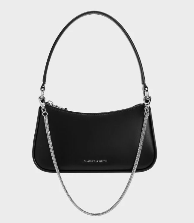 Charles & Ke*th - Elspeth Chain Shoulder Bag - Black (AD-JUL26-PT)
