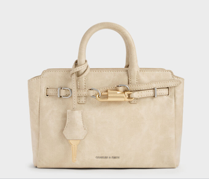 Charles & Ke*th - Mini Delfina Belted Tote Bag - Cream -  (AD-JUL26-PTT)