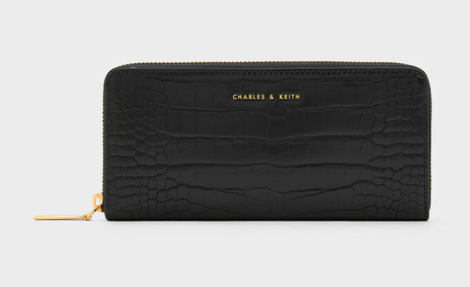 Charles & Ke*th - Croc Textured Zip-Around Wallet - Pink (AD-SEP16-WLPT) With Box