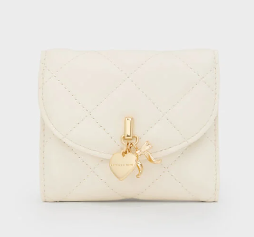 Charles & Ke*th - Arrietty Quilted Curved-Flap Wallet - Cream (AD-SEP16-WLPT)