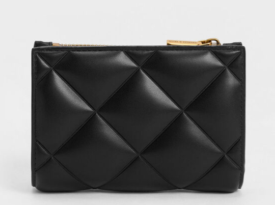 Charles & Ke*th - Gemma Quilted Cardholder - Black (AD-SEP16-WLPT) With Box