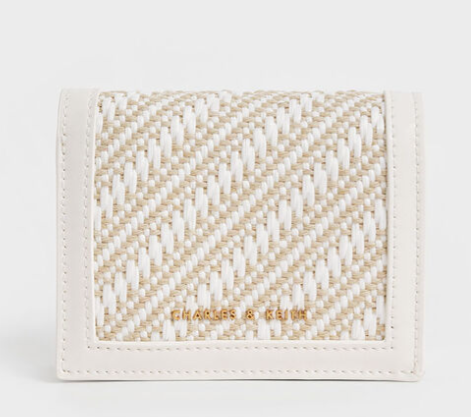 Charles & Ke*th - Cassia Snap Button Mini Short Wallet - White (AD-SEP16-WLPT) With Box