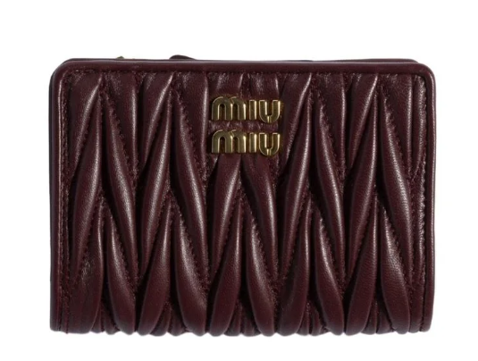 M*u M*u  - Small matelassé nap pa leather wallet - Purpel (AD-SEP16-WLPT) With Box