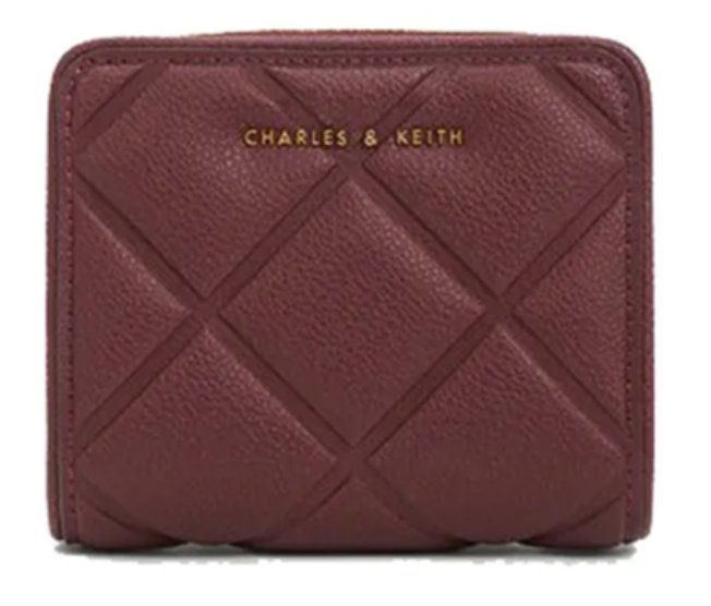 Charles & Ke*th - Anwen Quilted Zip-Around Wallet - Burgundy (AD-SEP16-WLPT) With Box