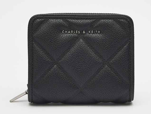 Charles & Ke*th - Anwen Quilted Zip-Around Wallet - Black (AD-SEP16-WLPT) With Box