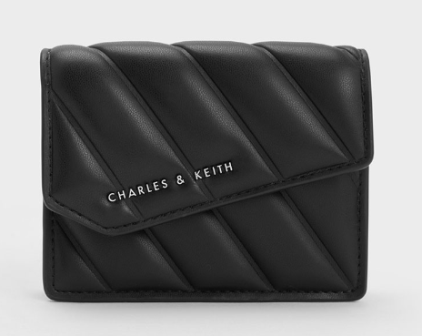 Charles & Ke*th - Asymmetric Flap Panelled Wallet In Black (AD-SEP16-WLPT) With Box