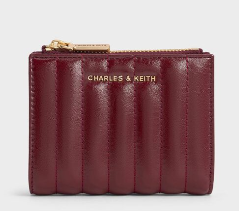 Charles & Ke*th - Donna Panelled Top-Zip Wallet - Burgundy (AD-SEP16-WLPT) With Box