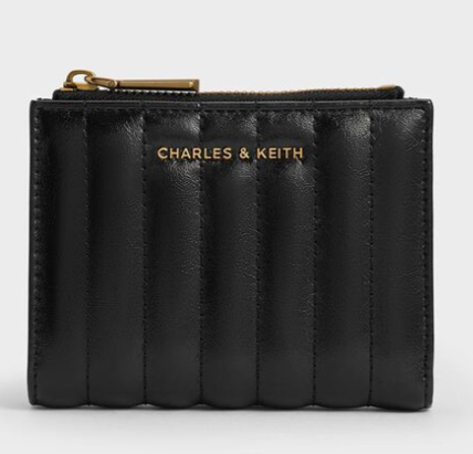 Charles & Ke*th - Donna Panelled Top-Zip Wallet - Black (AD-SEP16-WLPT) With Box