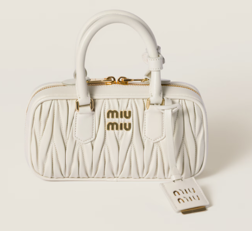 M*u M*u  - Arcadie matelassé nappa bag ( Contact CS For real pic) - White (AD-OCT26-MIPT) With Box