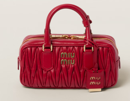 M*u M*u  - Arcadie matelassé nappa bag ( Contact CS For real pic) - Red (AD-OCT26-MIPT) With Box