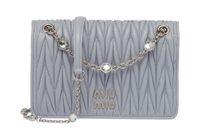 M*u M*u  - Matelassé Nappa Bag ( Contact CS For real pic) - Grey (AD-OCT26-MIPT) With Box