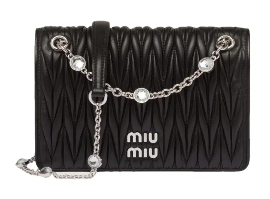 M*u M*u  - Matelassé Nappa Bag ( Contact CS For real pic) - Black (AD-OCT26-MIPT) With Box