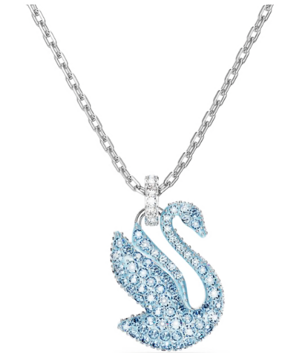 Swar*vski - Swan, Medium, Blue, Rhodium plated - 5660594 (AD-SW-OCT)