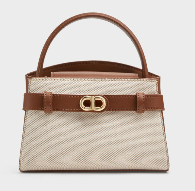Charles & Ke*th - Aubrielle Canvas Belted Top Handle Bag - Taupe Canvas (AD-OCT27-AUPT)