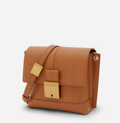 Charles & Ke*th - Juniper Metallic Push-Lock Crossbody Bag - Cognac-Eid Sale!