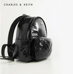 Charles & Ke*th - Quilted Double Zip Backpack - Black