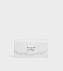 Charles & Ke*th -  Croc-Effect Push Lock Flap Wallet -  off-White-Eid Sale!