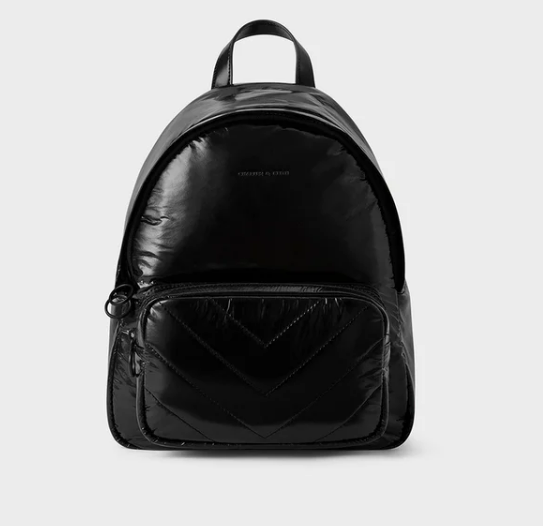 Charles & Ke*th - Quilted Double Zip Backpack - Black