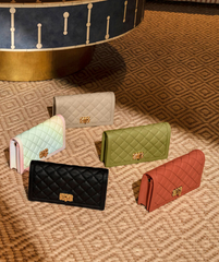 Charles & ke*th - Micaela Quilted Long Wallet - Avocado