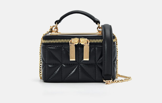 PEDR*  -Ari Leather Mini Vanity Case in Pixel - Black- (AD-MAY26-JF)
