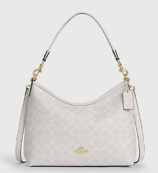 C*ACH -Laurel Small Shoulder Bag -White Signature- (AD-JUN26-JFRCO)