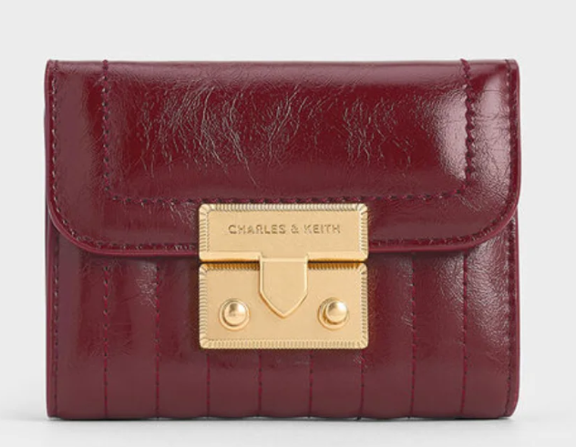 Charles & Ke*th - Donna Crinkle-Effect Wallet  - Burgundy (AD-SEP16-WLPT) With Box
