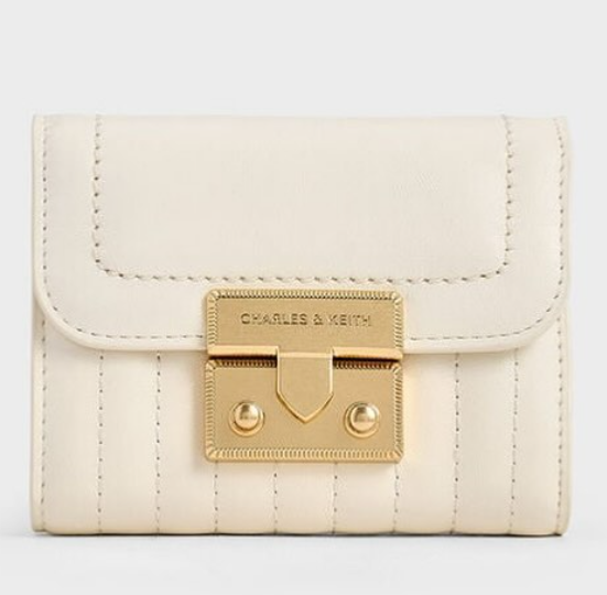 Charles & Ke*th - Donna Crinkle-Effect Wallet  - Cream (AD-SEP16-WLPT) With Box