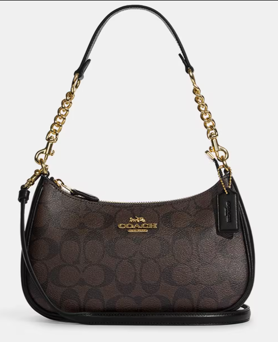 C*ACH - Teri Shoulder Bag - Dark Brown (AD-SEP16-PT)
