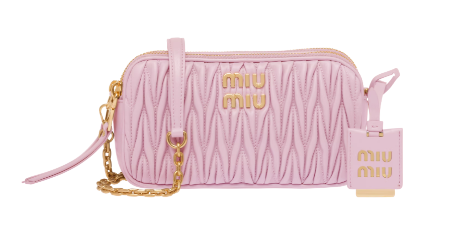 M*u M*u  - Small Shoulder Bag in Matelassé Nalsppa ( Contact CS For real pic) - Pink (AD-OCT26-MIPT) With Box