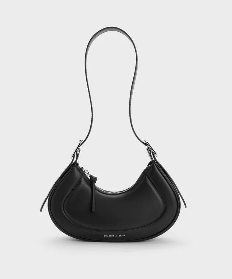 Charles & Ke*th - Petra Curved Shoulder Bag - Black-MINOR DEFECT (NB)