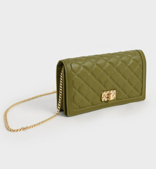 Charles & ke*th - Micaela Quilted Long Wallet - Avocado