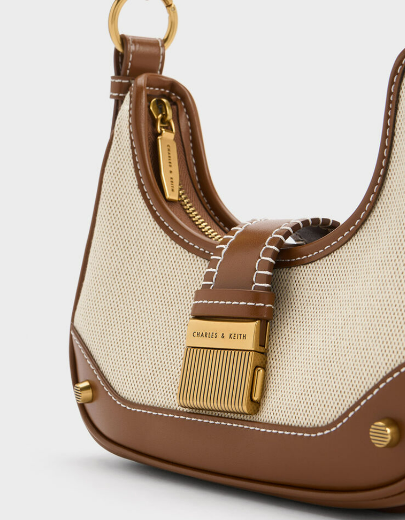 Charles & Ke*th - Winslet Canvas Belted Hobo Bag - Chocolate (AD-June)
