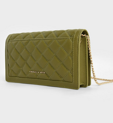 Charles & ke*th - Micaela Quilted Long Wallet - Avocado