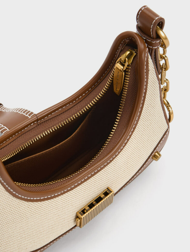 Charles & Ke*th - Winslet Canvas Belted Hobo Bag - Chocolate (AD-June)