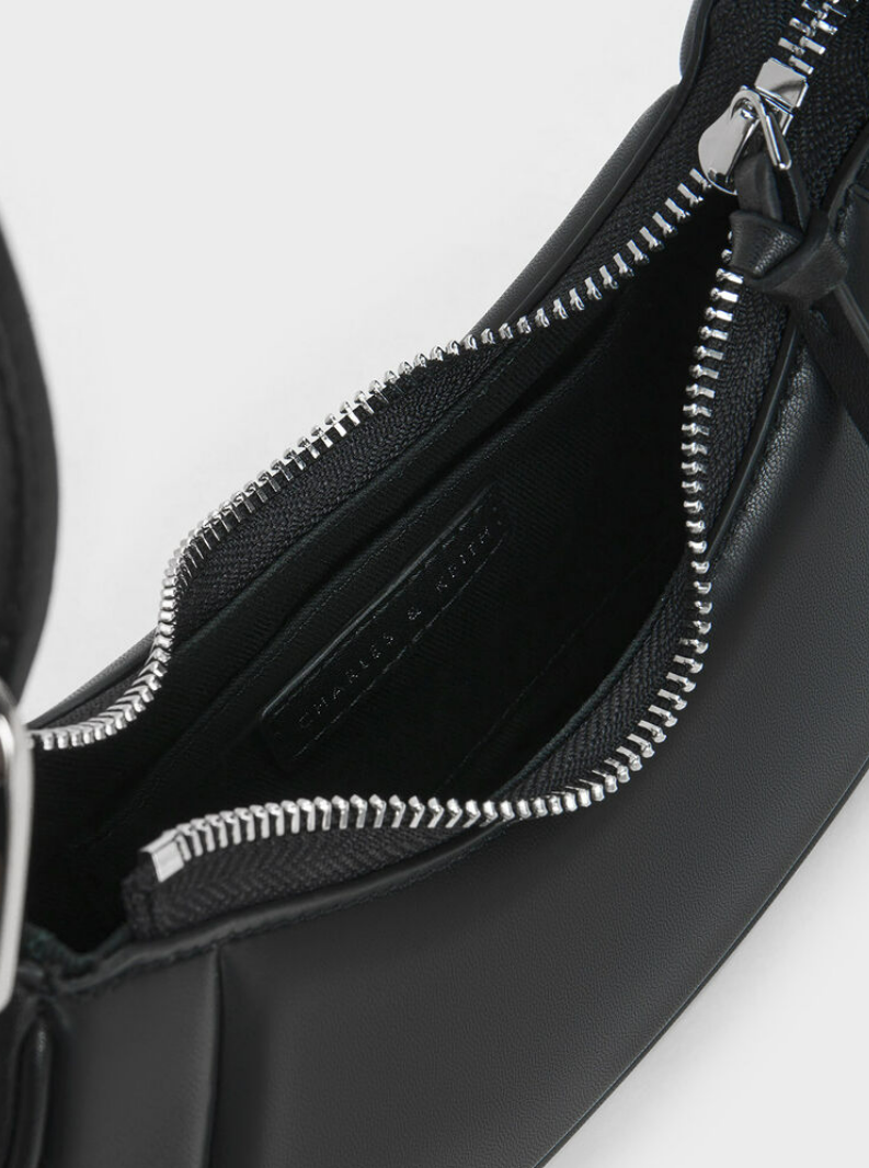 Charles & Ke*th - Petra Curved Shoulder Bag - Black-MINOR DEFECT (NB)