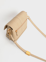 Charles & Ke*th - Beige Juniper Metallic Push Lock Crossbody Bag