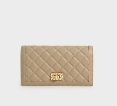 Charles & ke*th - Micaela Quilted Long Wallet - Sand