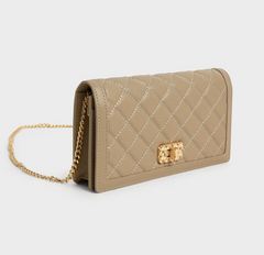 Charles & ke*th - Micaela Quilted Long Wallet - Sand