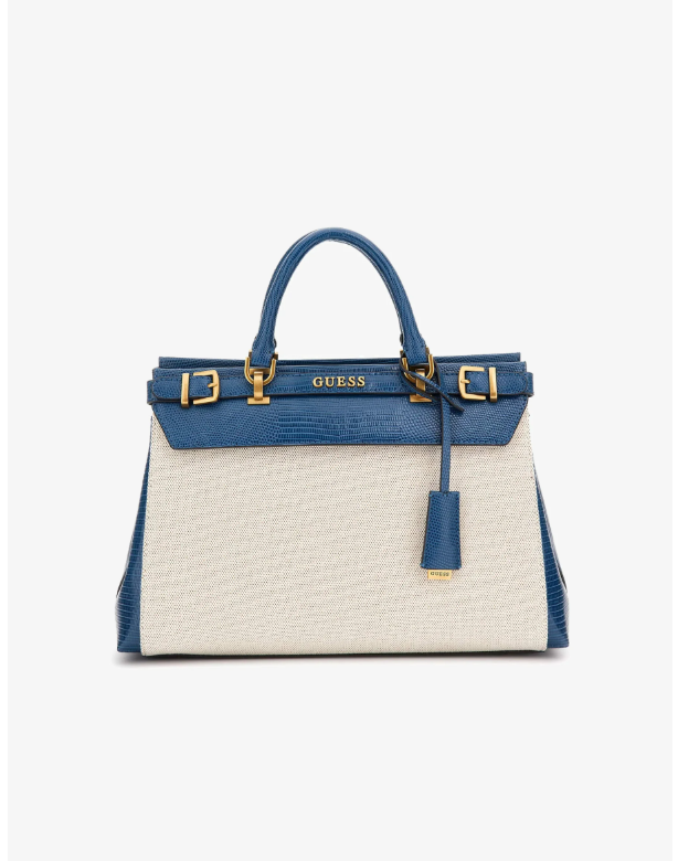 Gues* - Sestri Canvas Mini Satchel - Blue & Light Gray (AD-DEC-ANW-LH-SA)