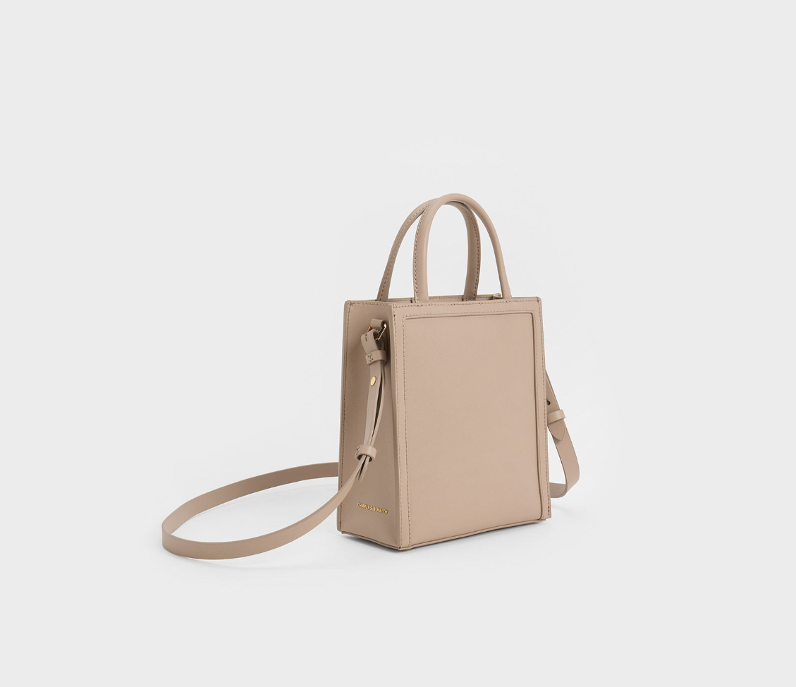 Charles & Ke*th -  Double Handle Tote Bag - Taupe (AD-Oct-SW)
