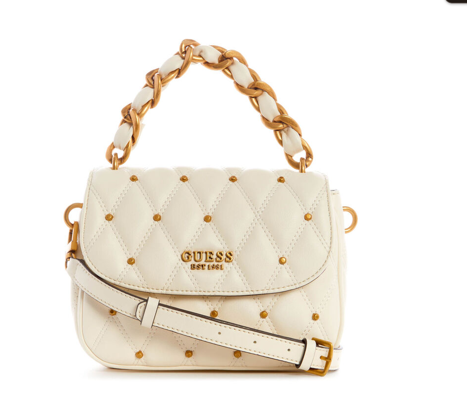 Gues* -  Triana Flap Shoulder Bag - Off-White (AD-MAY26-GSPT)