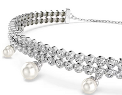 Swar*vski -Crystal pearl, Round cut, White, Rhodium plated-5720870 (2026 PACKAGING)