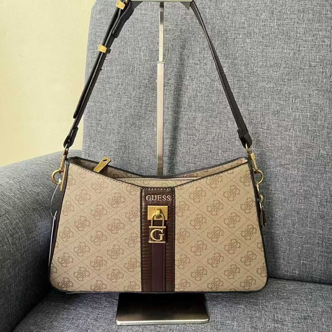 Gues* - Ginevra Logo Elite Shoulder Handbag-PINK (AD-Sep)